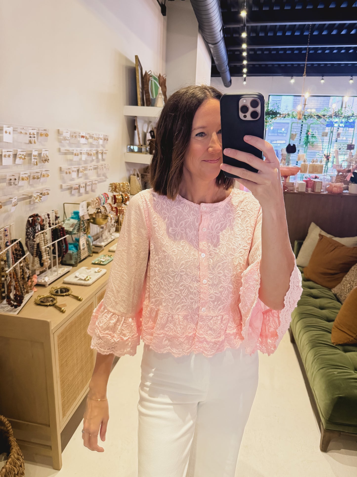 The Vintage Bloom Blouse in Blush Pink