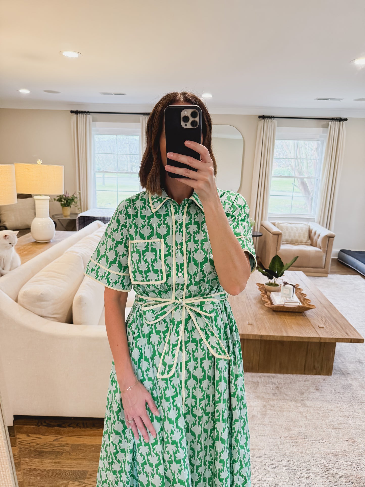 The Botanical Midi Dress in Green
