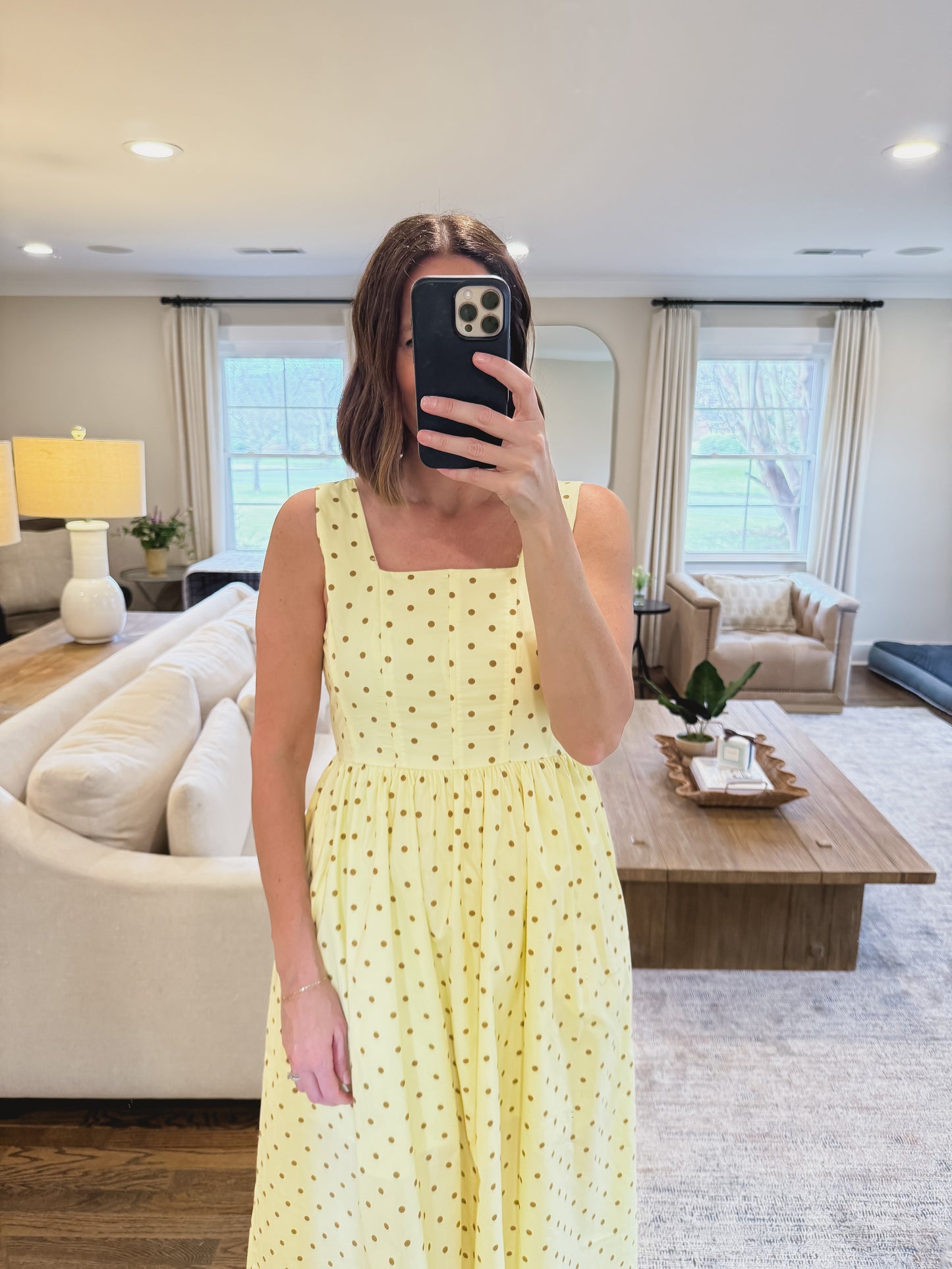 The Dotty Dress in Lemon
