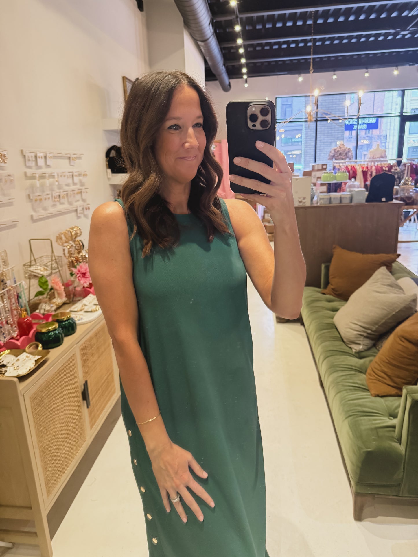 The Helen Dress in Olive Green