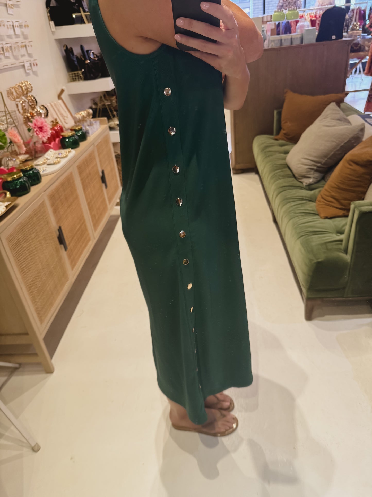 The Helen Dress in Olive Green