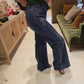 High Rise Wide Flair Patch Pocket Risen Jean