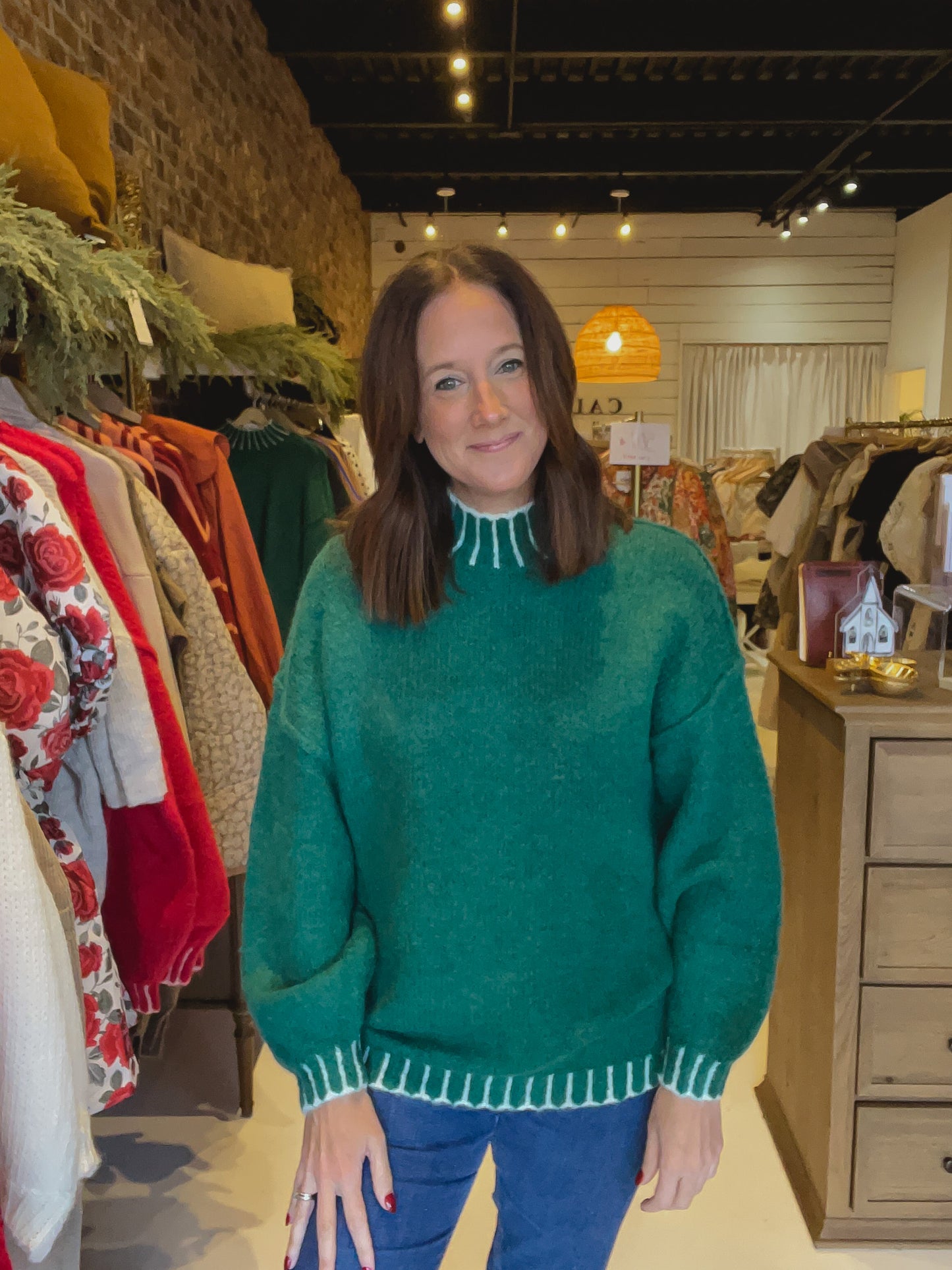 The Aspen Sweater in green