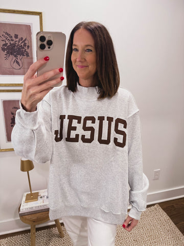 Jesus in Brown Oversized Sweatshirt - John 3:16