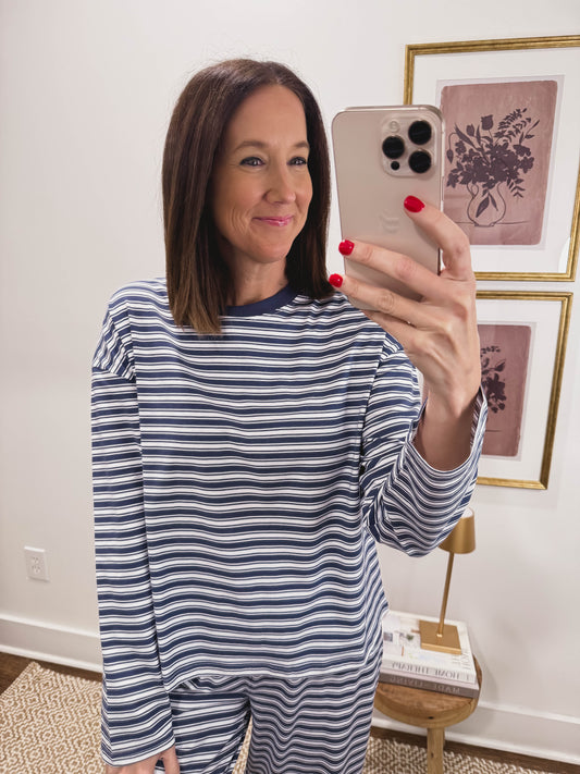 Billie Striped Loungewear Top