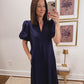 Sutton Collared Midi Dress in Navy