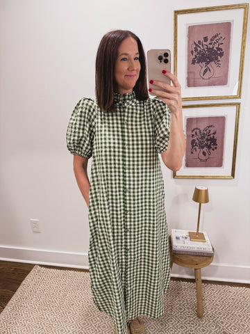 The Heritage Gingham Dress in Green