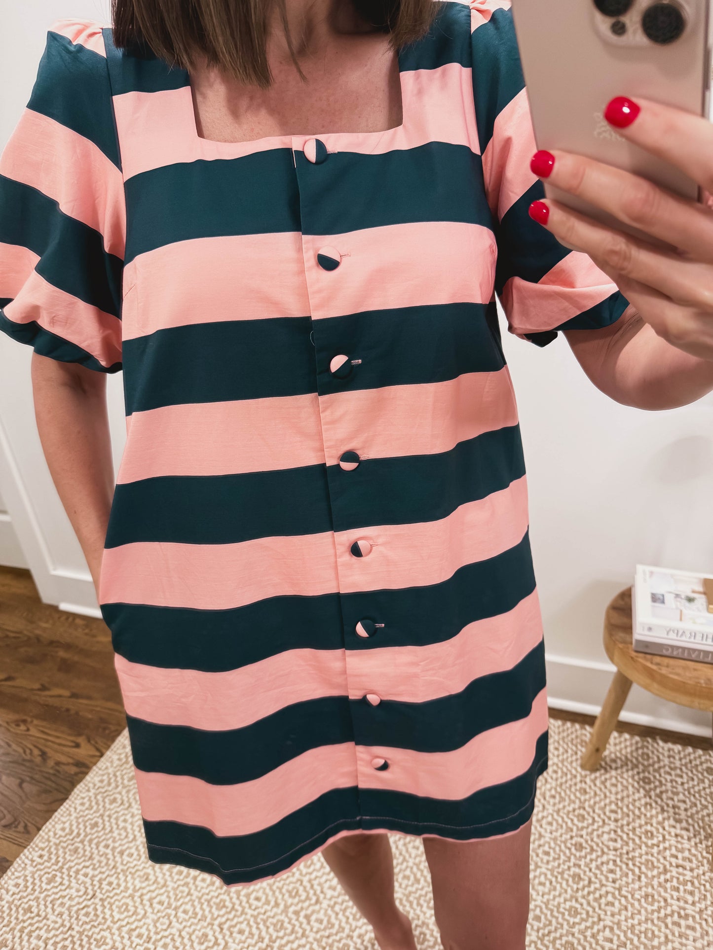 Sunset Harbor Dress in Pink/Green
