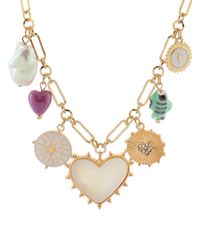 Heart & Mixed Charm Necklace