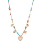 Multi Heart Charm Mixed Bead Necklace