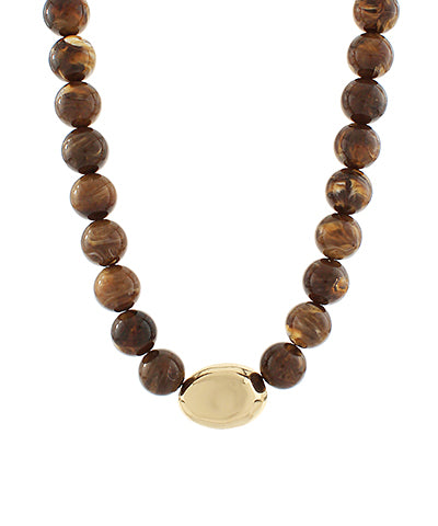 Brown Marble Beaded Necklace