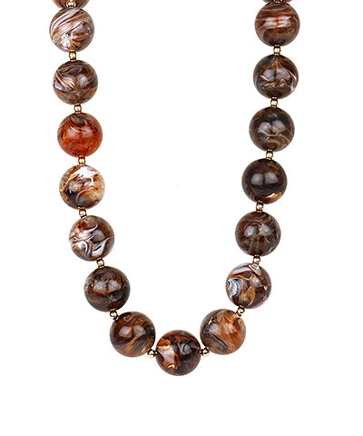 Brown Marble Bead Necklace