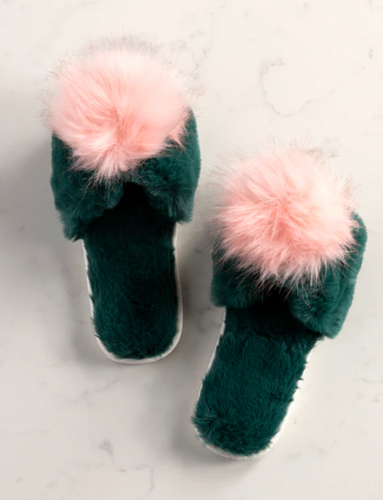 Green Amor Holiday Slippers