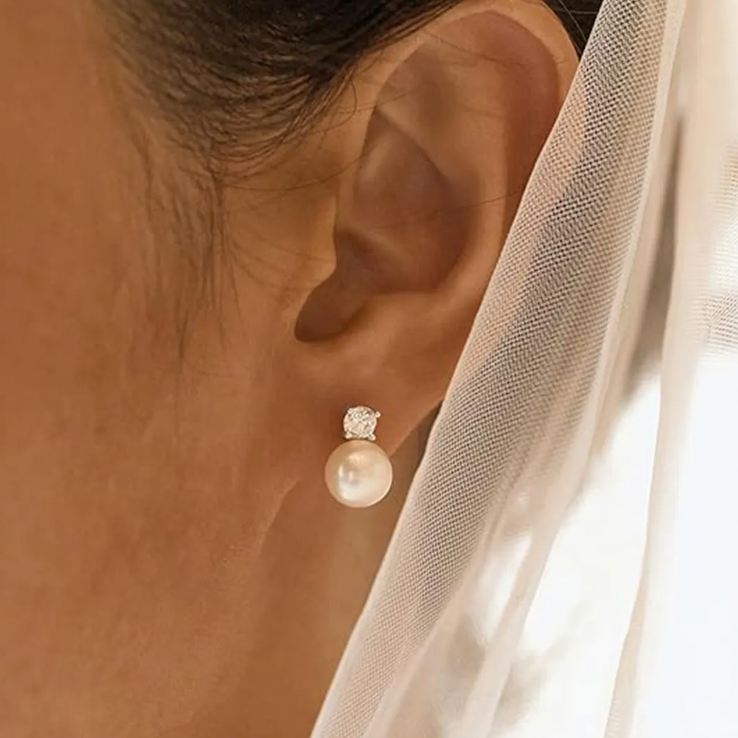 Waterproof Pearl and CZ Studs