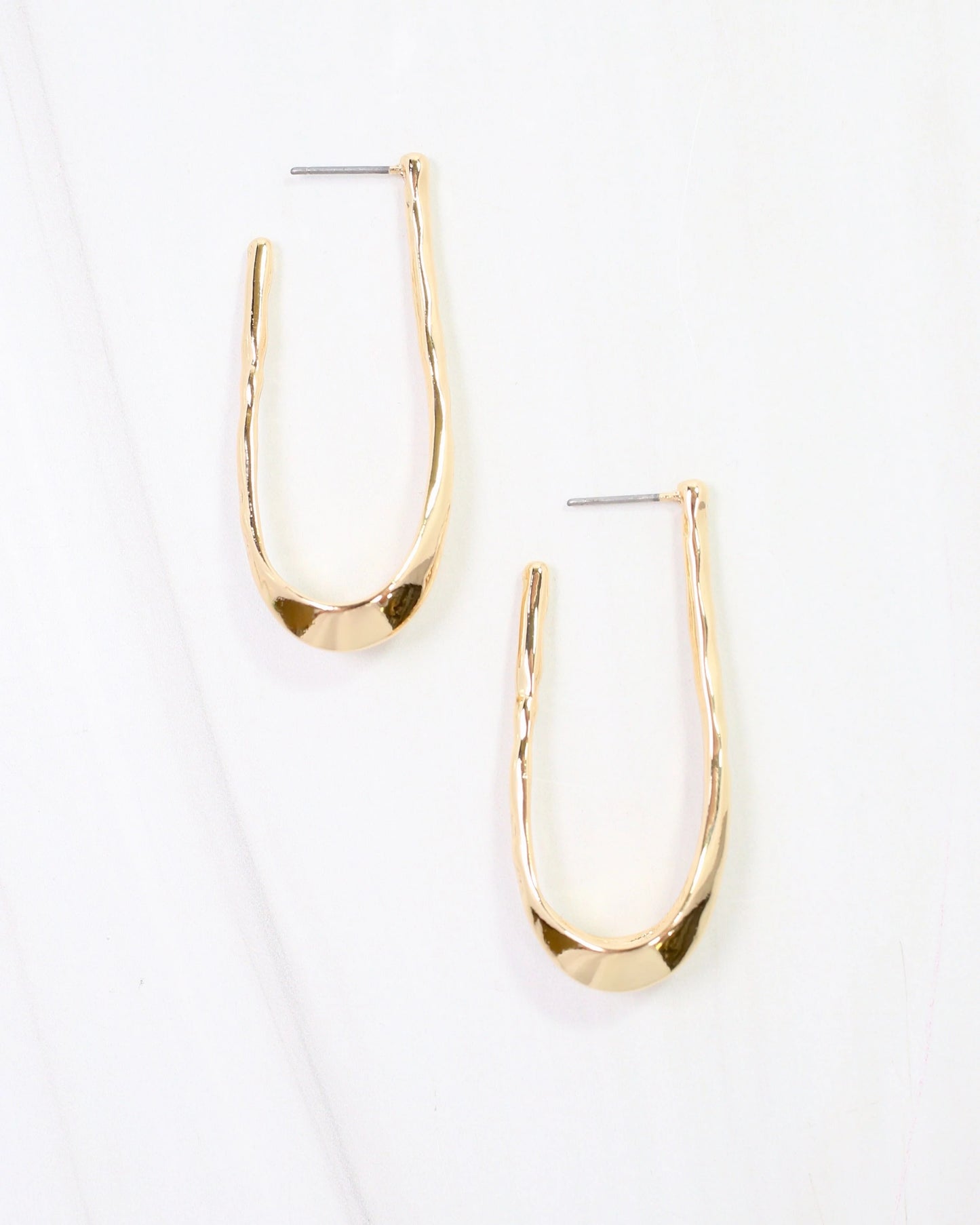 Fairfield Hammered Hoop Earring Gold