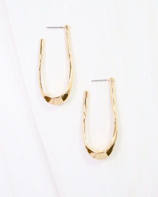 Fairfield Hammered Hoop Earring Gold