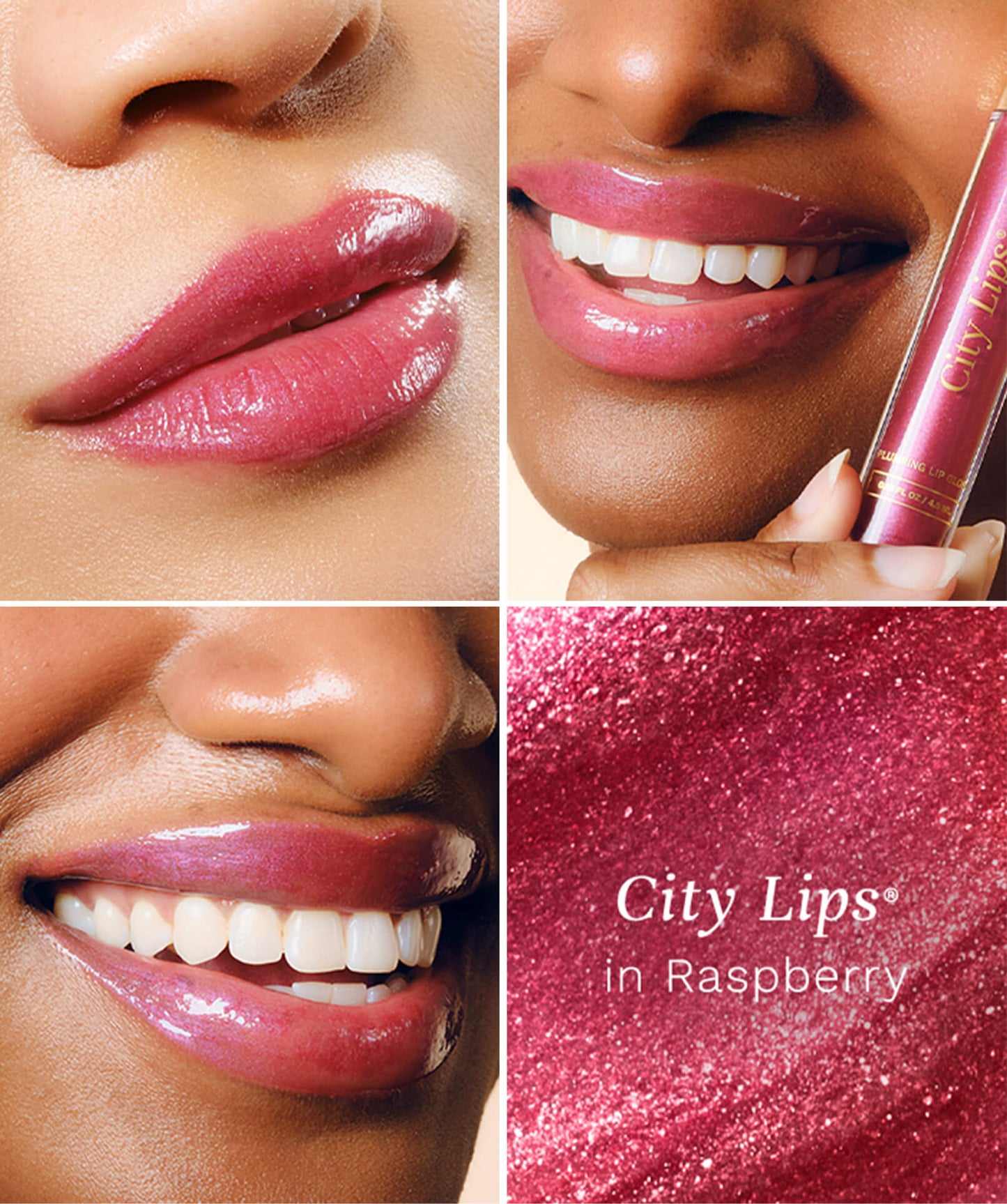 City Lips Plumping Lip Gloss- Raspberry