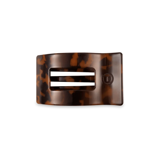 TELETIES Tortoise Small Flat Rectangle Hair Clip