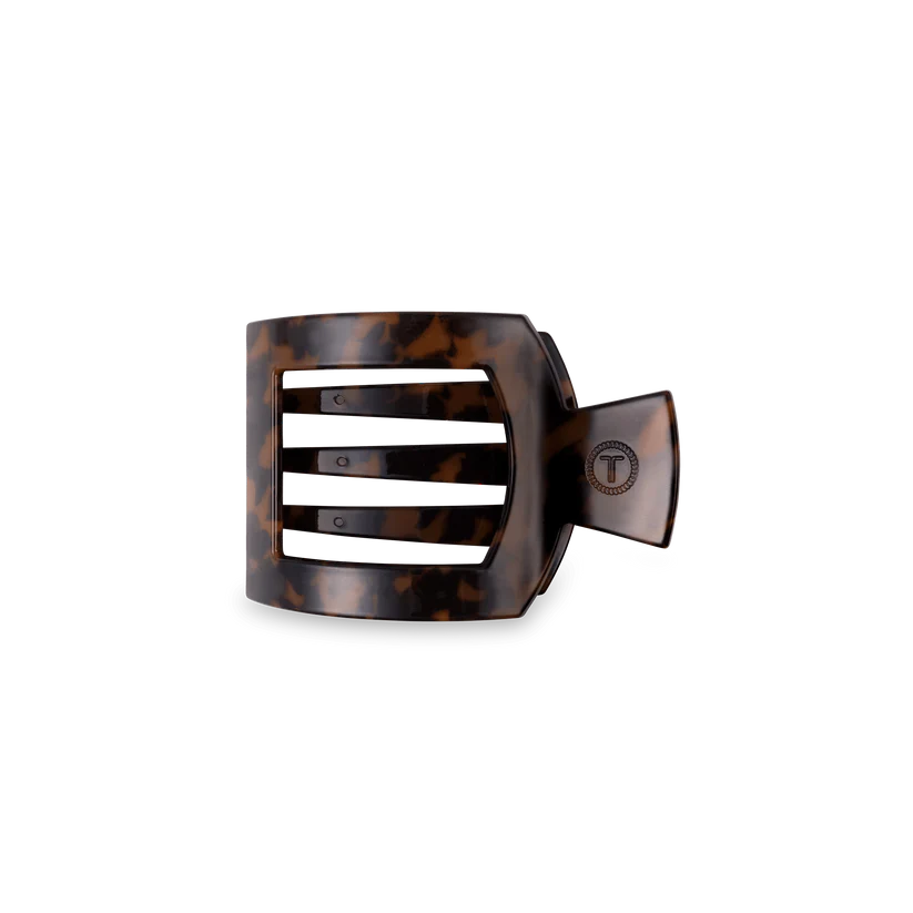 TELETIES Tortoise Small Flat Square Hair Clip