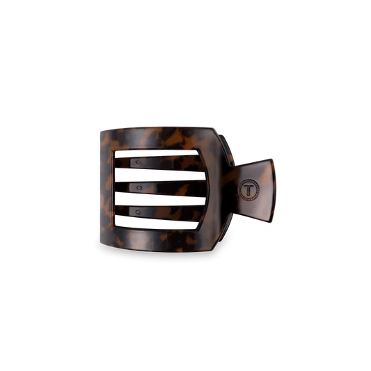 TELETIES Tortoise Small Flat Square Hair Clip