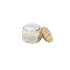 Citrus 1 wick candle in jar w/wood lid 8.5oz.